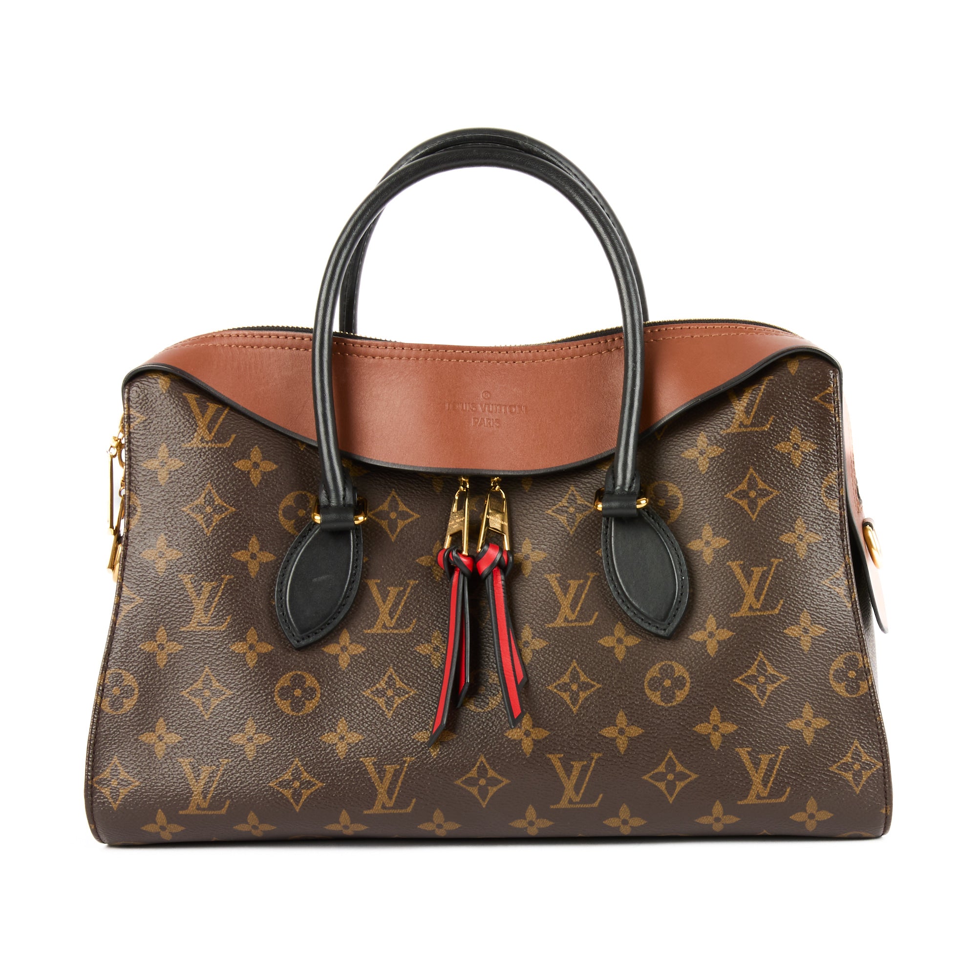 LOUIS VUITTON - Sac à main Tuileries toile Monogram cuir marron - Handbag