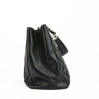 CHANEL - Sac à main Cabas Shopping Logo CC cuir Caviar noir - Handbag