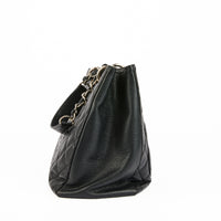 CHANEL - Sac à main Cabas Shopping Logo CC cuir Caviar noir - Handbag