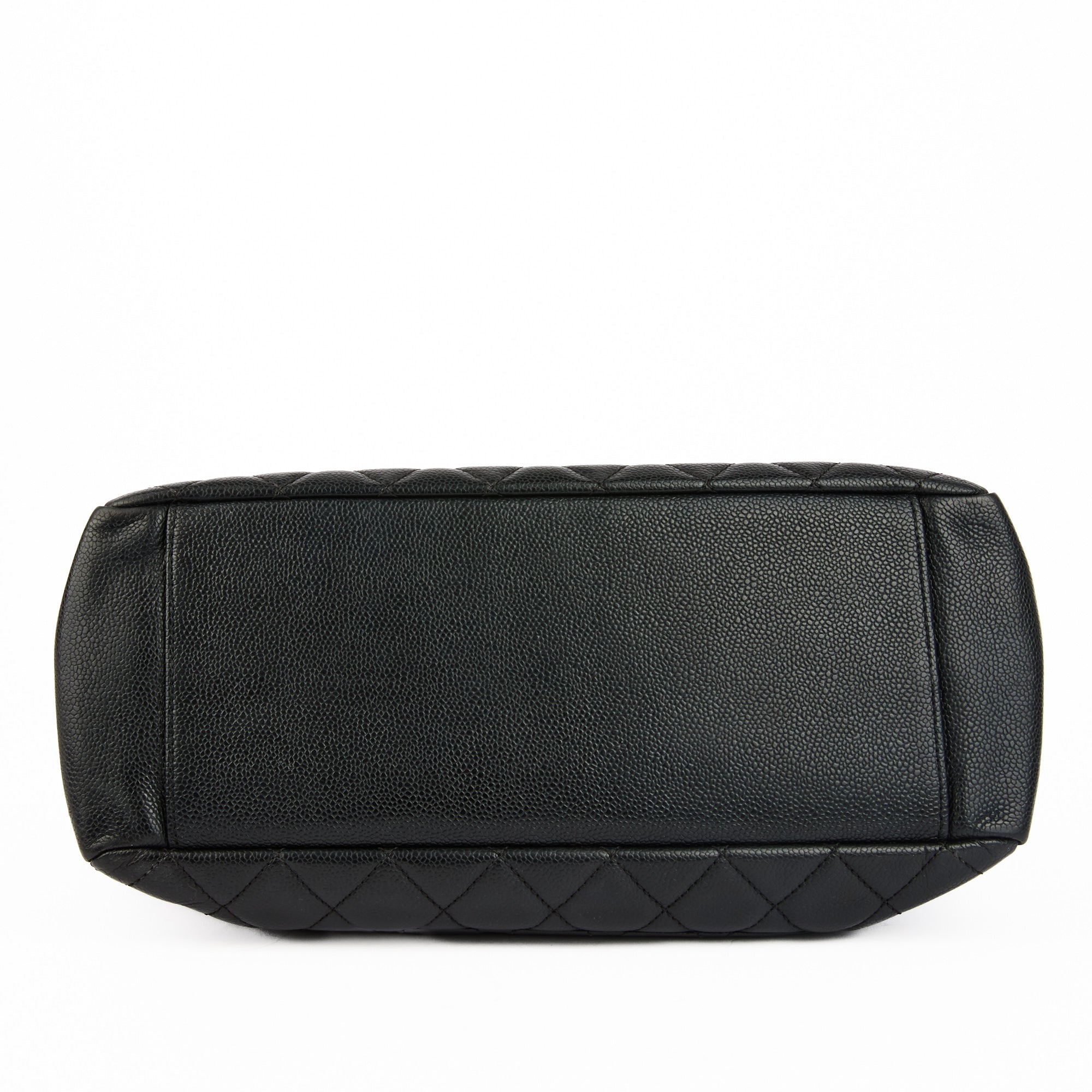 CHANEL - Sac à main Cabas Shopping Logo CC cuir Caviar noir - Handbag