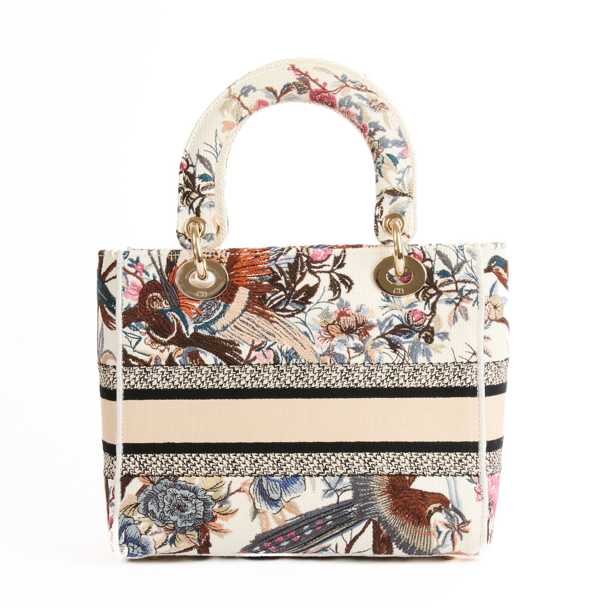 DIOR - Sac Lady Dior D-Lite Jardin botanique toile blanche - Handbag