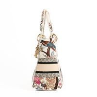 DIOR - Sac Lady Dior D-Lite Jardin botanique toile blanche - Handbag