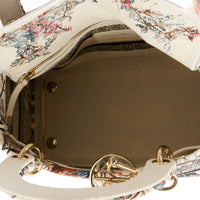 DIOR - Sac Lady Dior D-Lite Jardin botanique toile blanche - Handbag