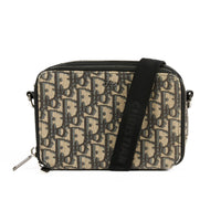 DIOR - Sac bandoulière pochette toile Oblique bleu - Handbag