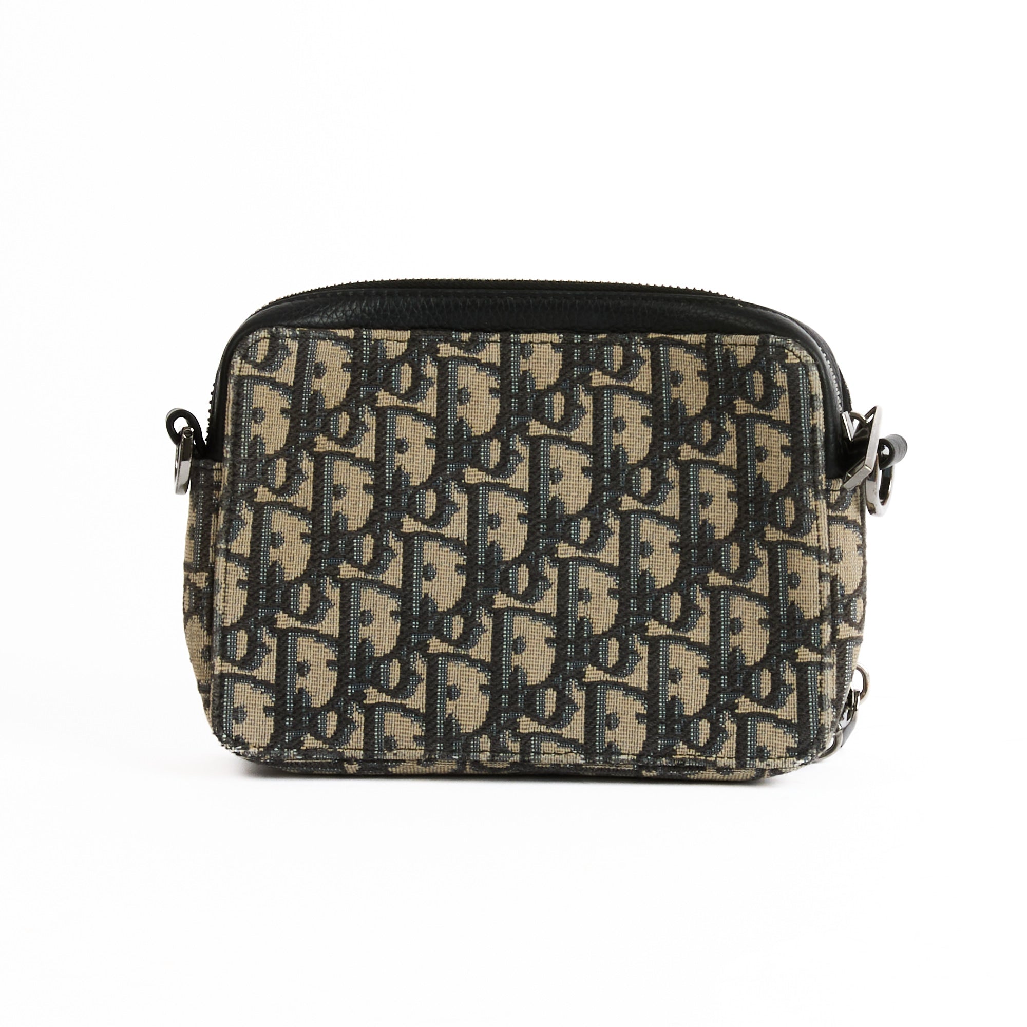 DIOR - Sac bandoulière pochette toile Oblique bleu - Handbag