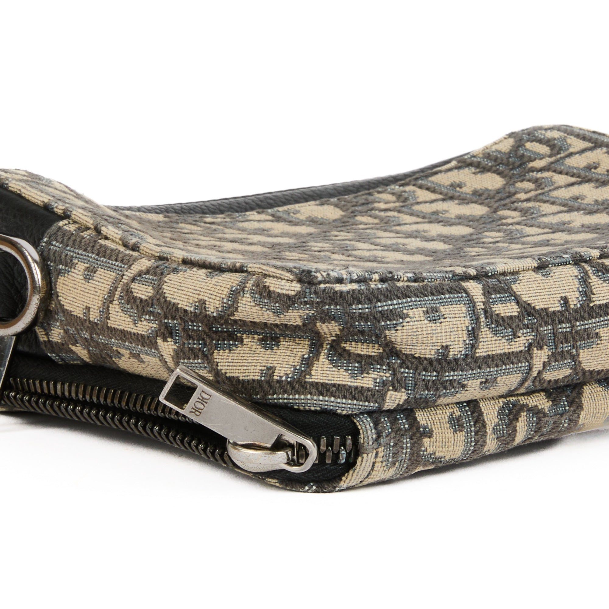 DIOR - Sac bandoulière pochette toile Oblique bleu - Handbag