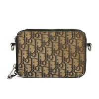 DIOR - Sac bandoulière pochette toile Oblique bleu - Handbag