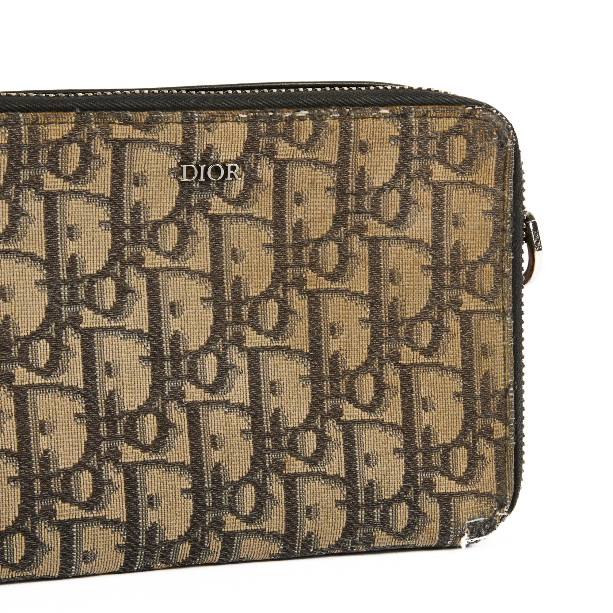 DIOR - Sac bandoulière pochette toile Oblique bleu - Handbag