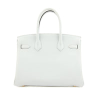 HERMES - Sac à main Birkin 30 cuir Taurillon Bleu glacier - Handbag