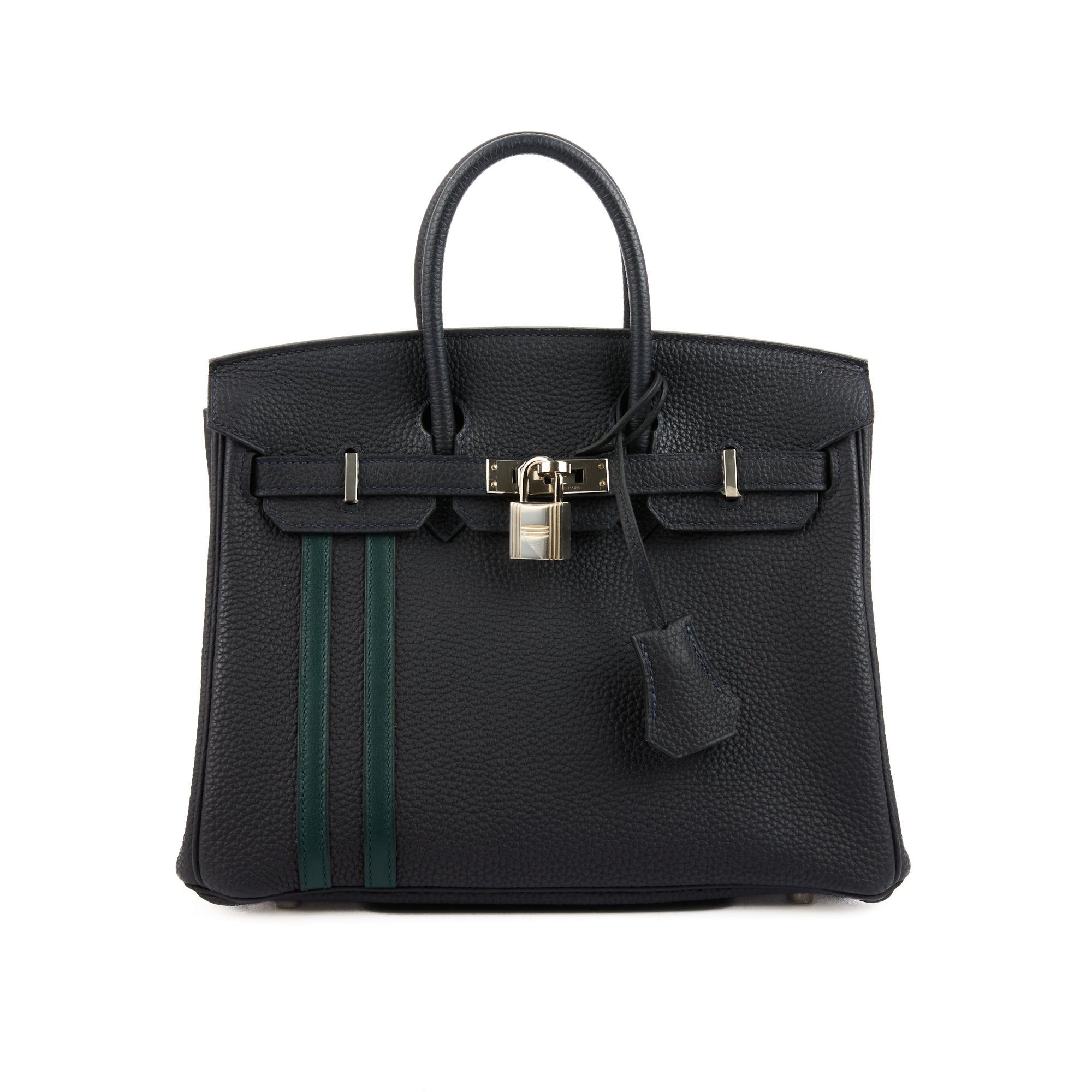 HERMES - Sac Birkin 25 Officier cuir Togo bleu marine - Handbag