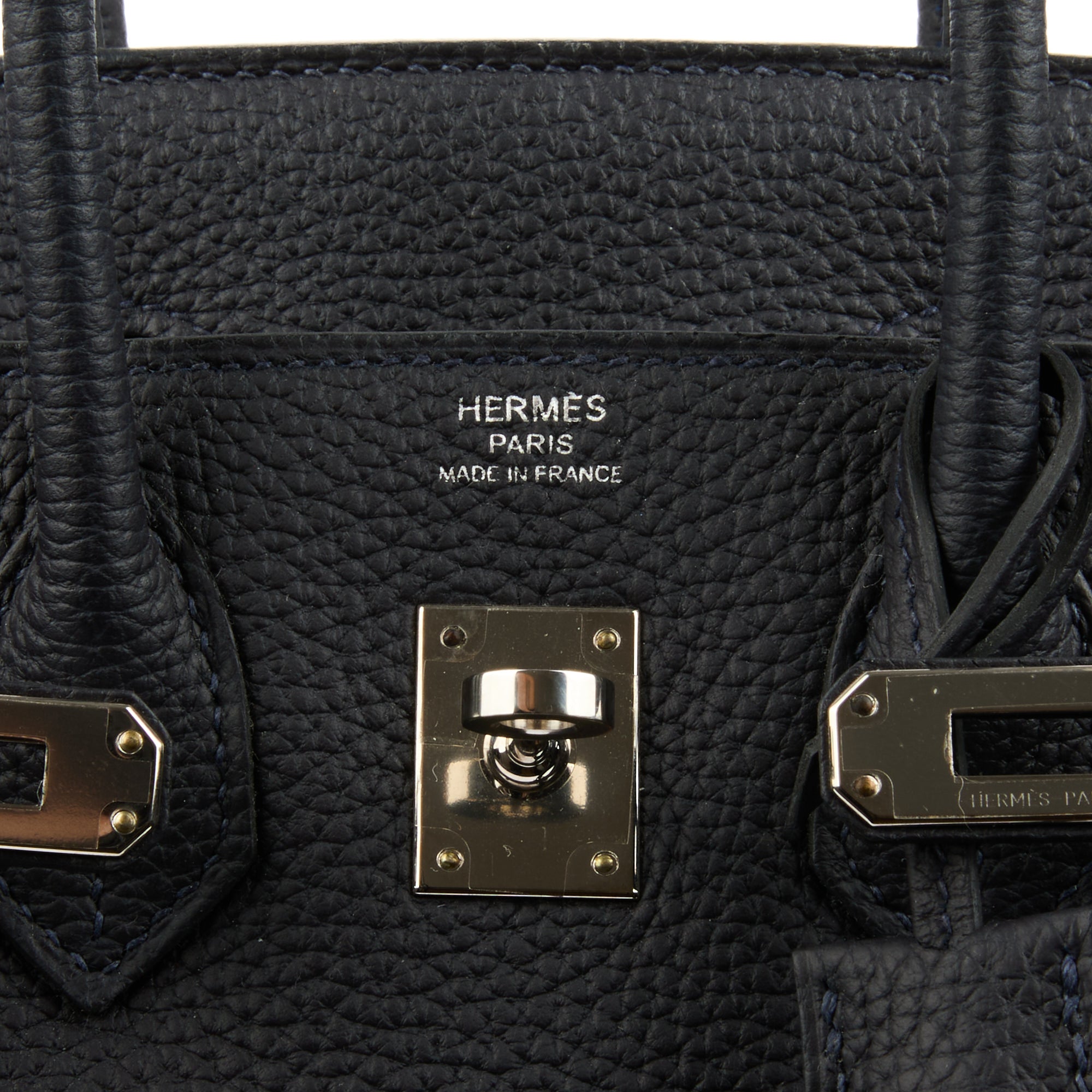 HERMES - Sac Birkin 25 Officier cuir Togo bleu marine - Handbag