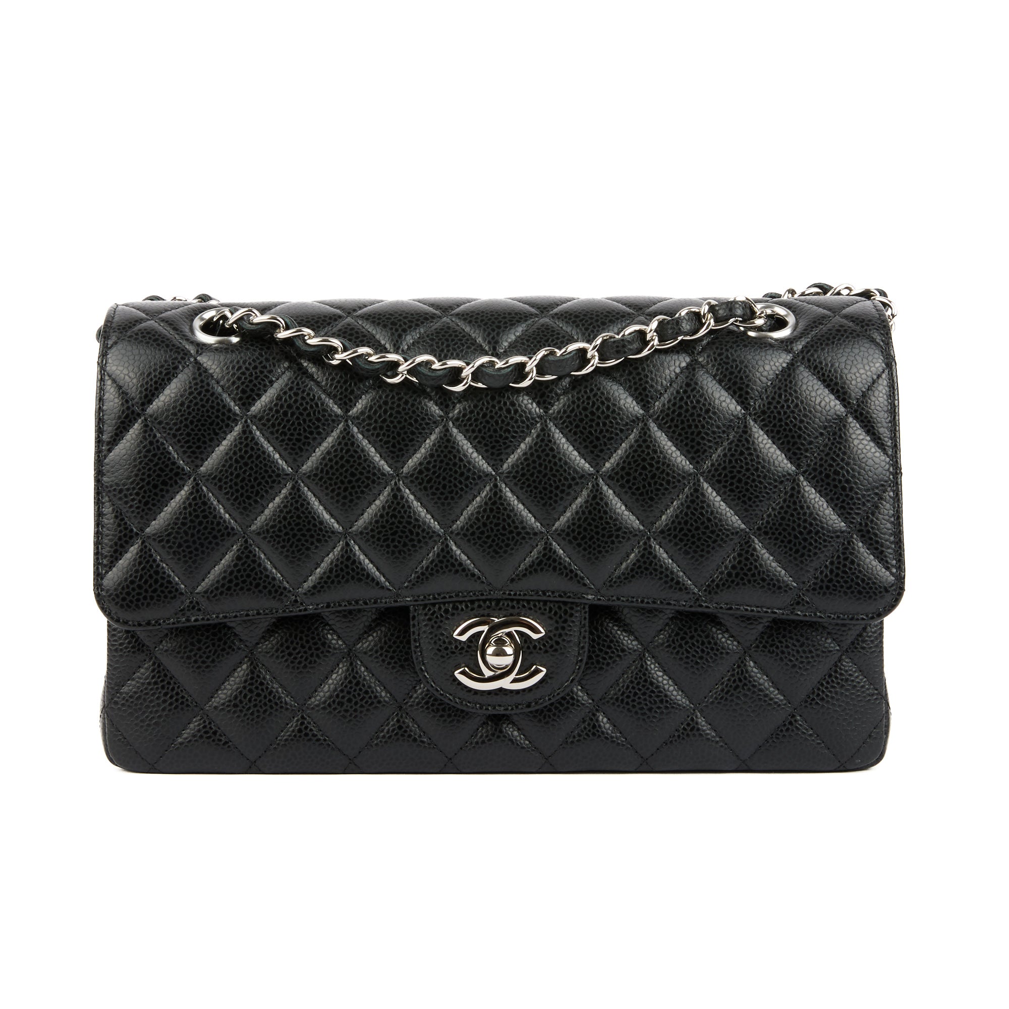 CHANEL - Sac bandoulière Timeless Classique 11.12 cuir caviar noir - Handbag