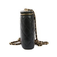 CHANEL - Sac bandoulière mini Vanity on chain cuir caviar noir - Handbag