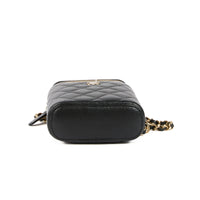 CHANEL - Sac bandoulière mini Vanity on chain cuir caviar noir - Handbag