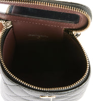 CHANEL - Sac bandoulière mini Vanity on chain cuir caviar noir - Handbag