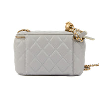 CHANEL - Sac bandoulière Vanity Logo cc cuir Gris - Hand Shoulder Bag