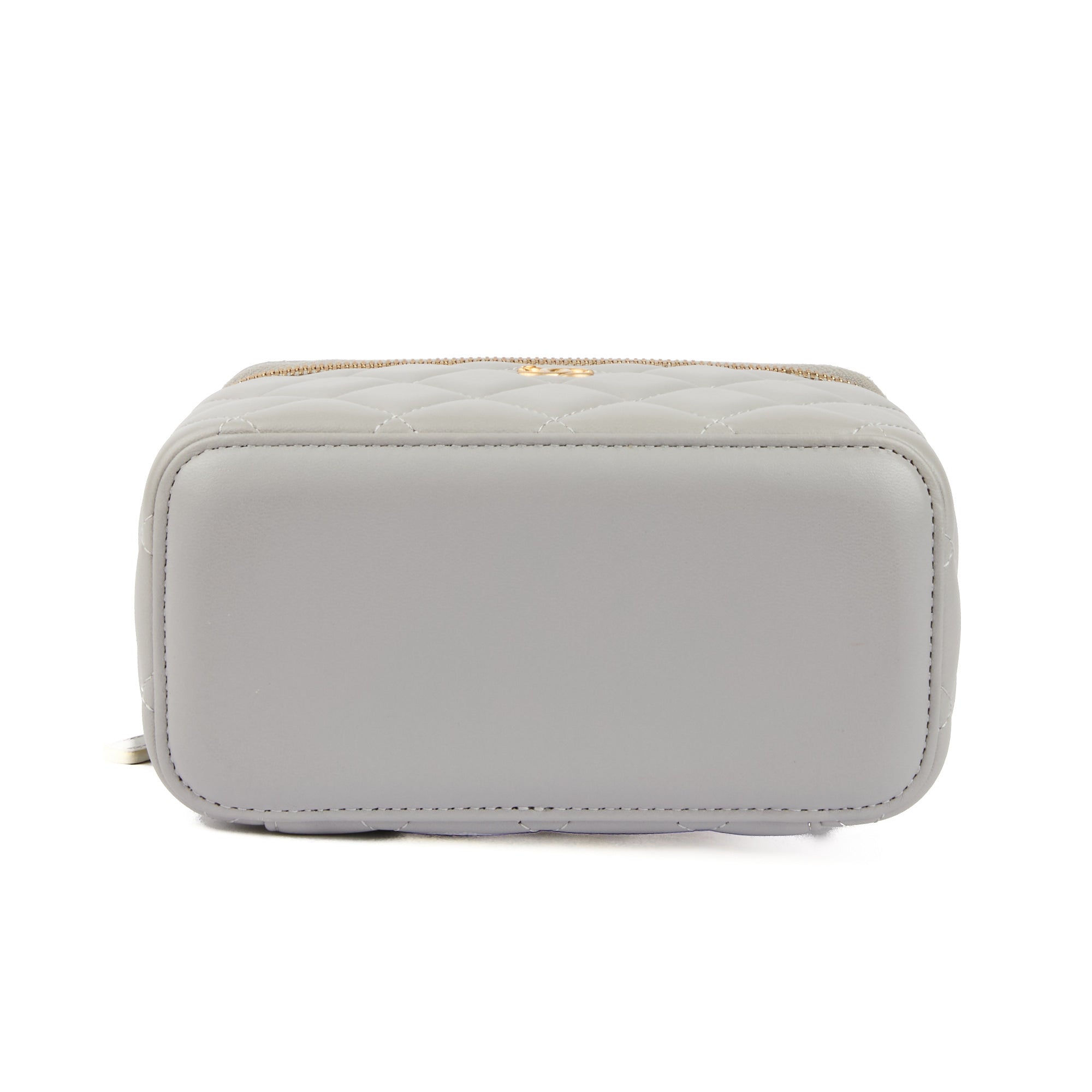 CHANEL - Sac bandoulière Vanity Logo cc cuir Gris - Hand Shoulder Bag