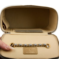 CHANEL - Sac bandoulière Vanity Logo cc cuir Gris - Hand Shoulder Bag