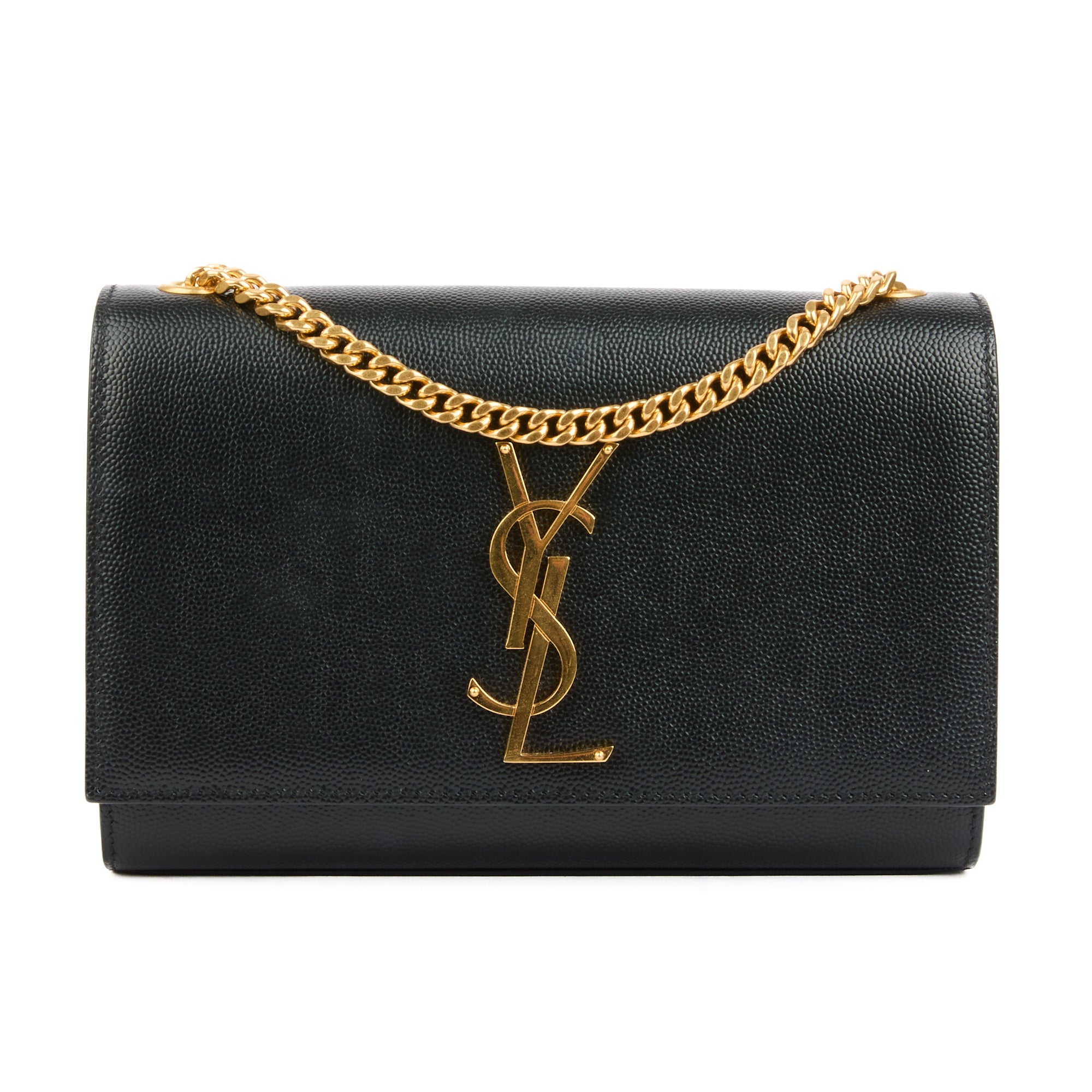 SAINT LAURENT - Sac bandoulière Mini Kate cuir noir - Handbag