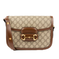GUCCI - Sac bandoulière Horsebit 1955 toile GG Guccissima marron - Handbag