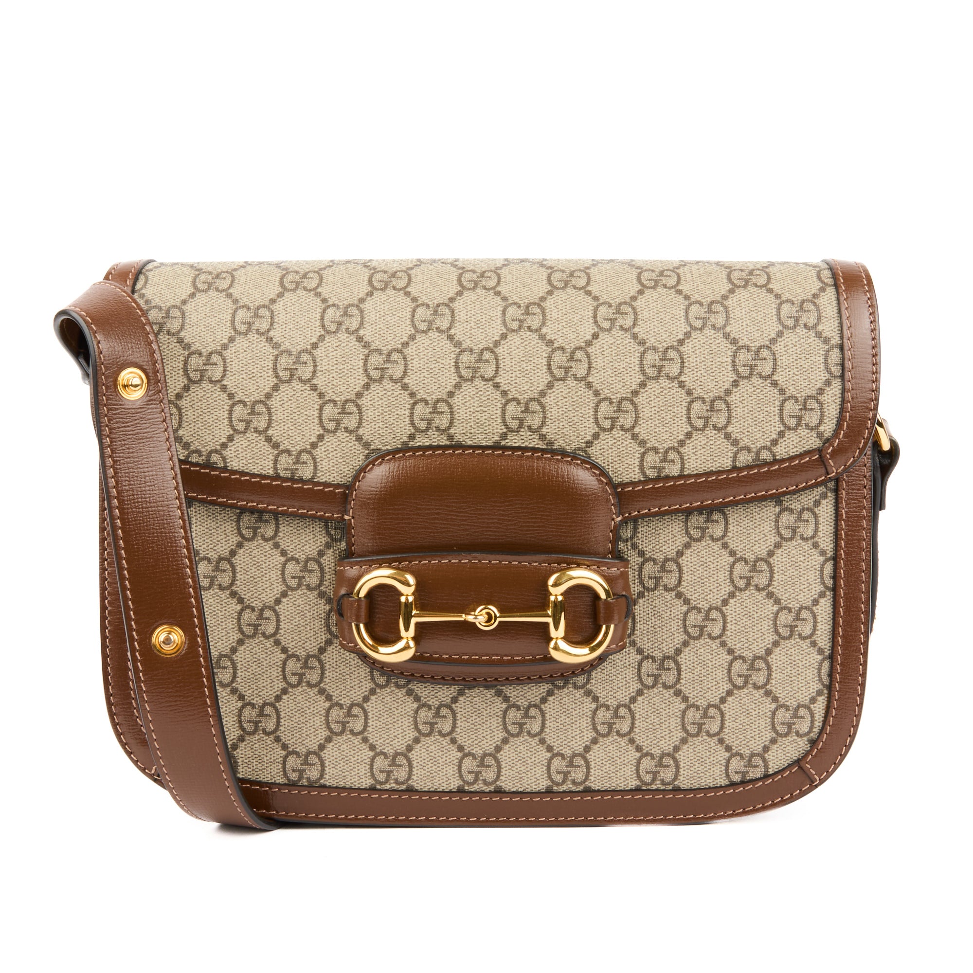 GUCCI - Sac bandoulière Horsebit 1955 toile GG Guccissima marron - Handbag