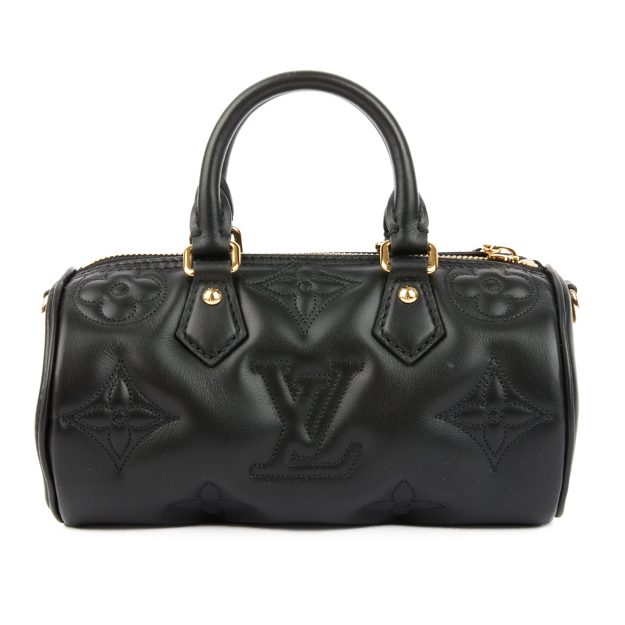LOUIS VUITTON - Sac bandoulière Papillon BB cuir Bubblegram noir - Handbag