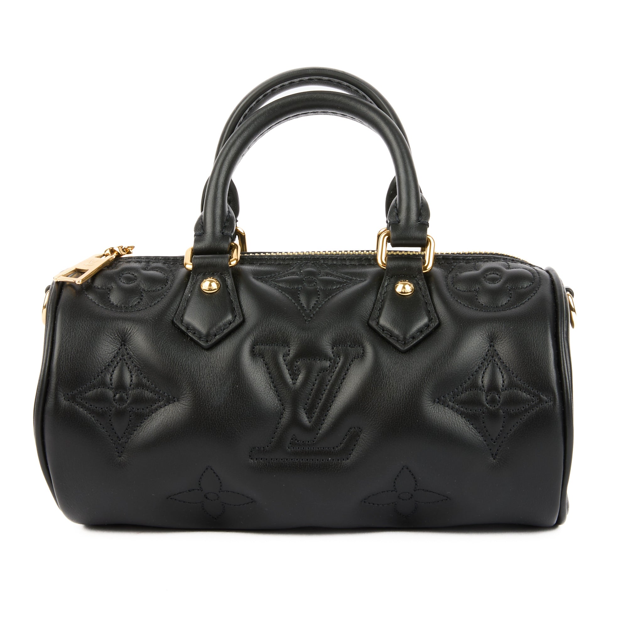 LOUIS VUITTON - Sac bandoulière Papillon BB cuir Bubblegram noir - Handbag