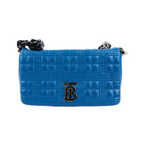 BURBERRY - Sac bandoulière Lola Small cuir bleu - Handbag