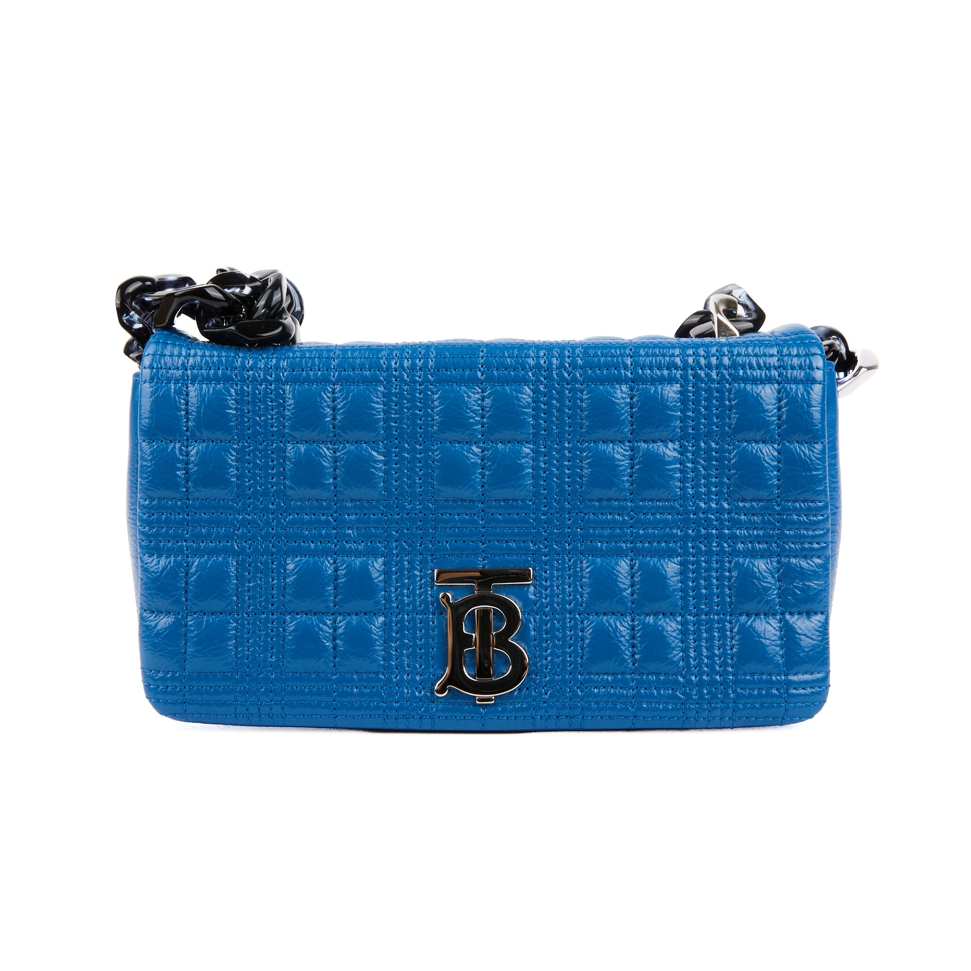 BURBERRY - Sac bandoulière Lola Small cuir bleu - Handbag