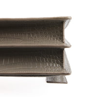 SAINT LAURENT - Sac à main Sunset cuir Embossé Crocodile gris - Handbag