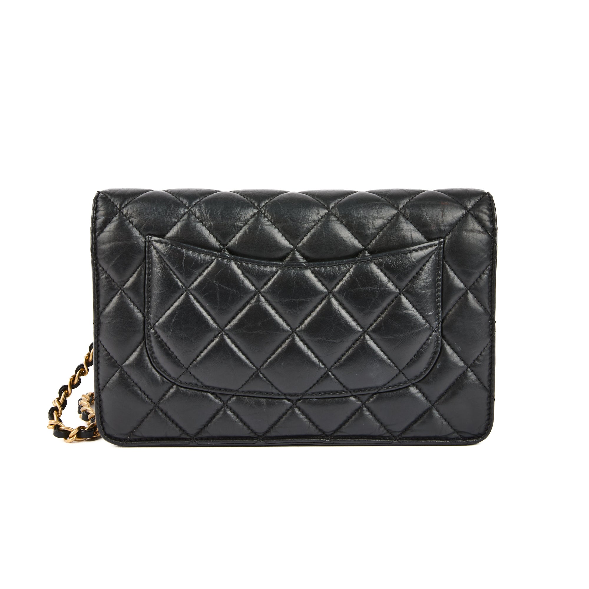 CHANEL - Sac à main Wallet on Chain 2.55 Charm Lucky cuir noir - Hand Shoulder Bag