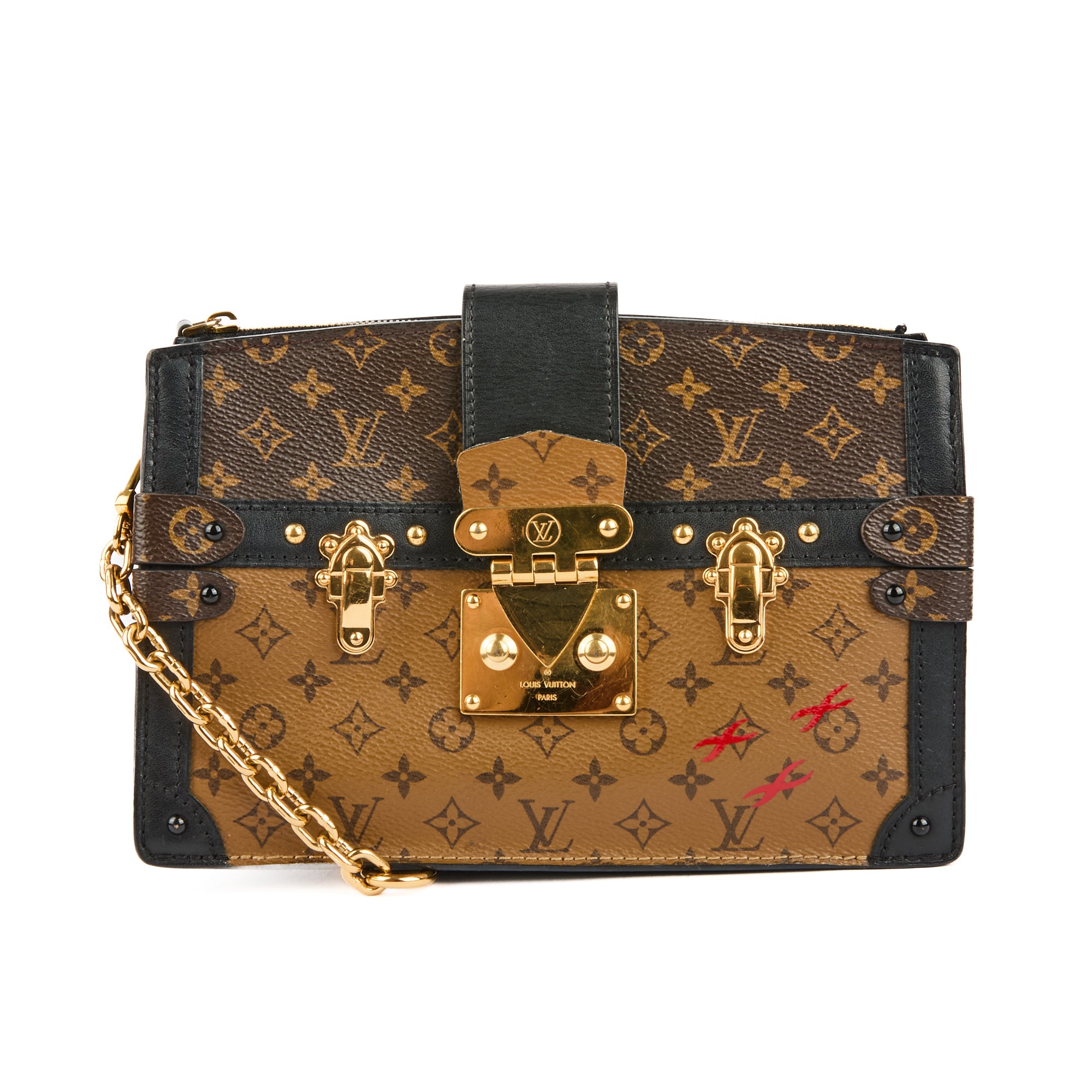LOUIS VUITTON - Sac à main Pochette Trunk toile Monogram Reverse - Handbag