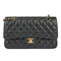 CHANEL - Sac bandoulière Classique 11.12 Timeless Medium cuir caviar noir - Handbag