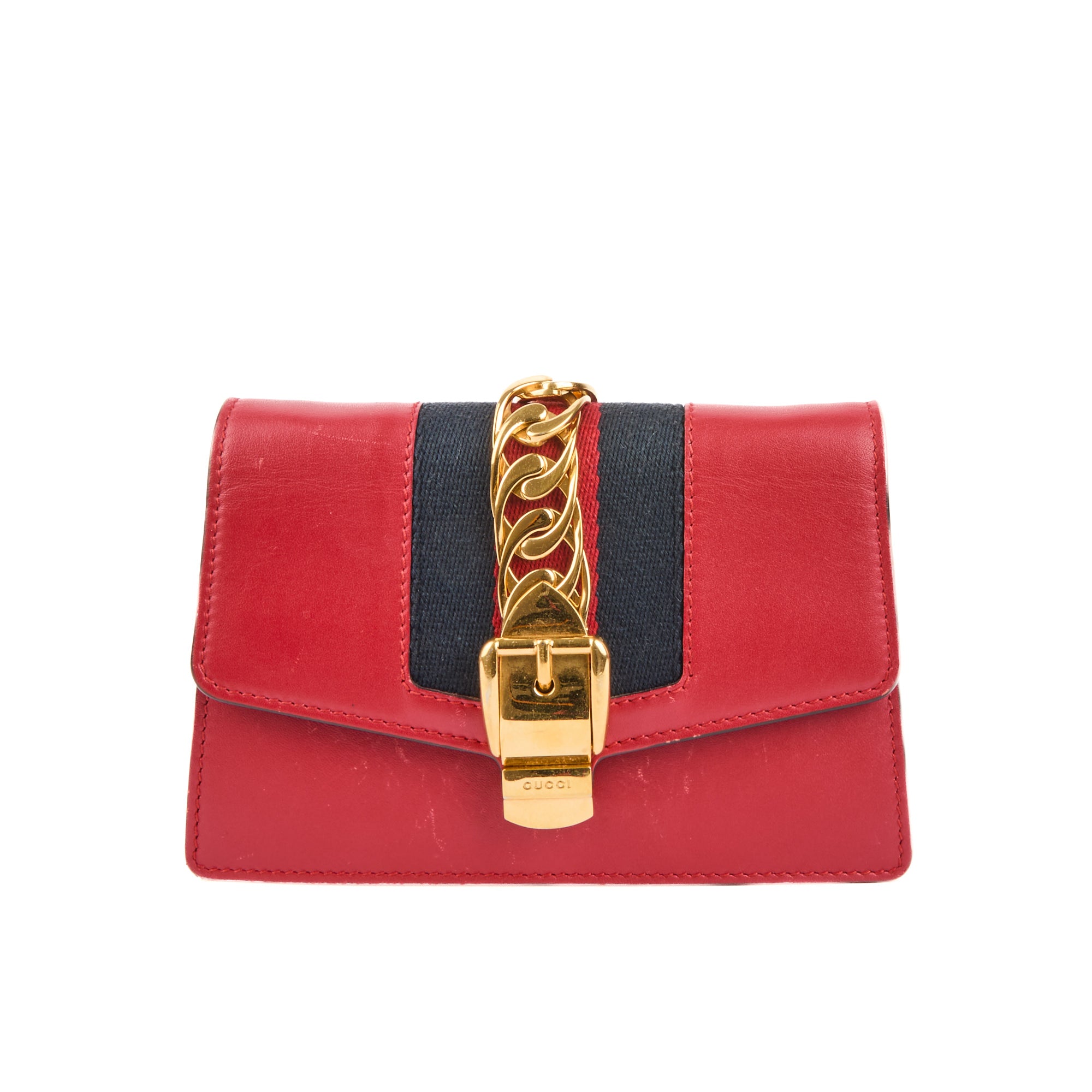 GUCCI - Sac bandoulière Mini Sylvie cuir rouge - Handbag