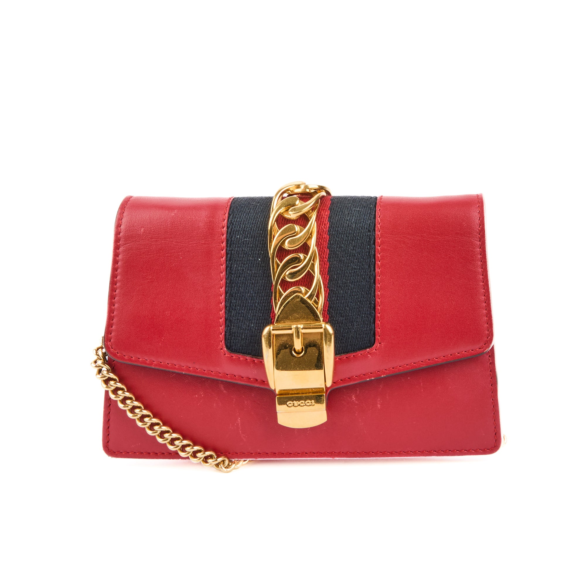 GUCCI - Sac bandoulière Mini Sylvie cuir rouge - Handbag