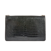 SAINT LAURENT - Sac bandoulière Kate cuir embossé croco noir - handbag