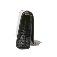 SAINT LAURENT - Sac bandoulière Kate cuir embossé croco noir - handbag