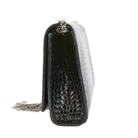 SAINT LAURENT - Sac bandoulière Kate cuir embossé croco noir - handbag