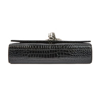 SAINT LAURENT - Sac bandoulière Kate cuir embossé croco noir - handbag