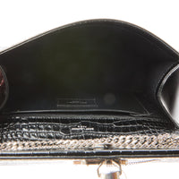 SAINT LAURENT - Sac bandoulière Kate cuir embossé croco noir - handbag