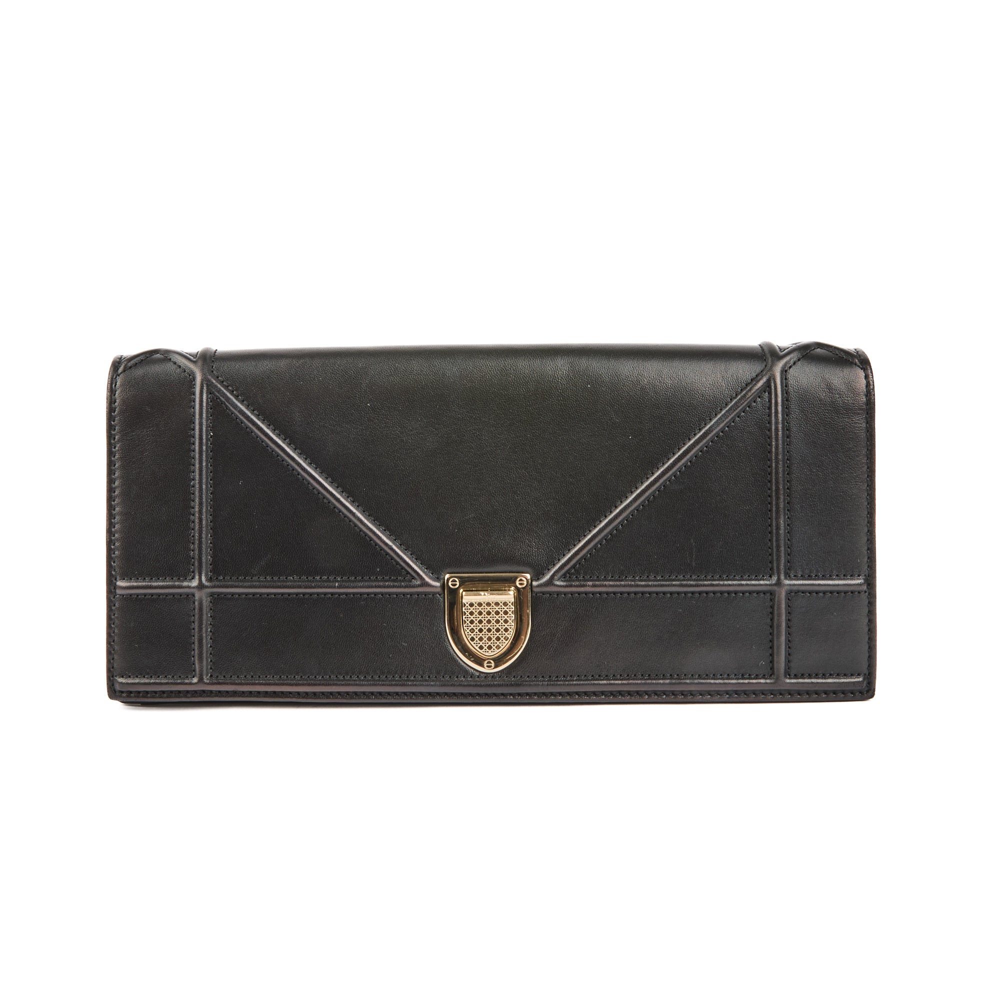 DIOR - Sac Wallet On Chain Diorama long cuir noir - Handbag