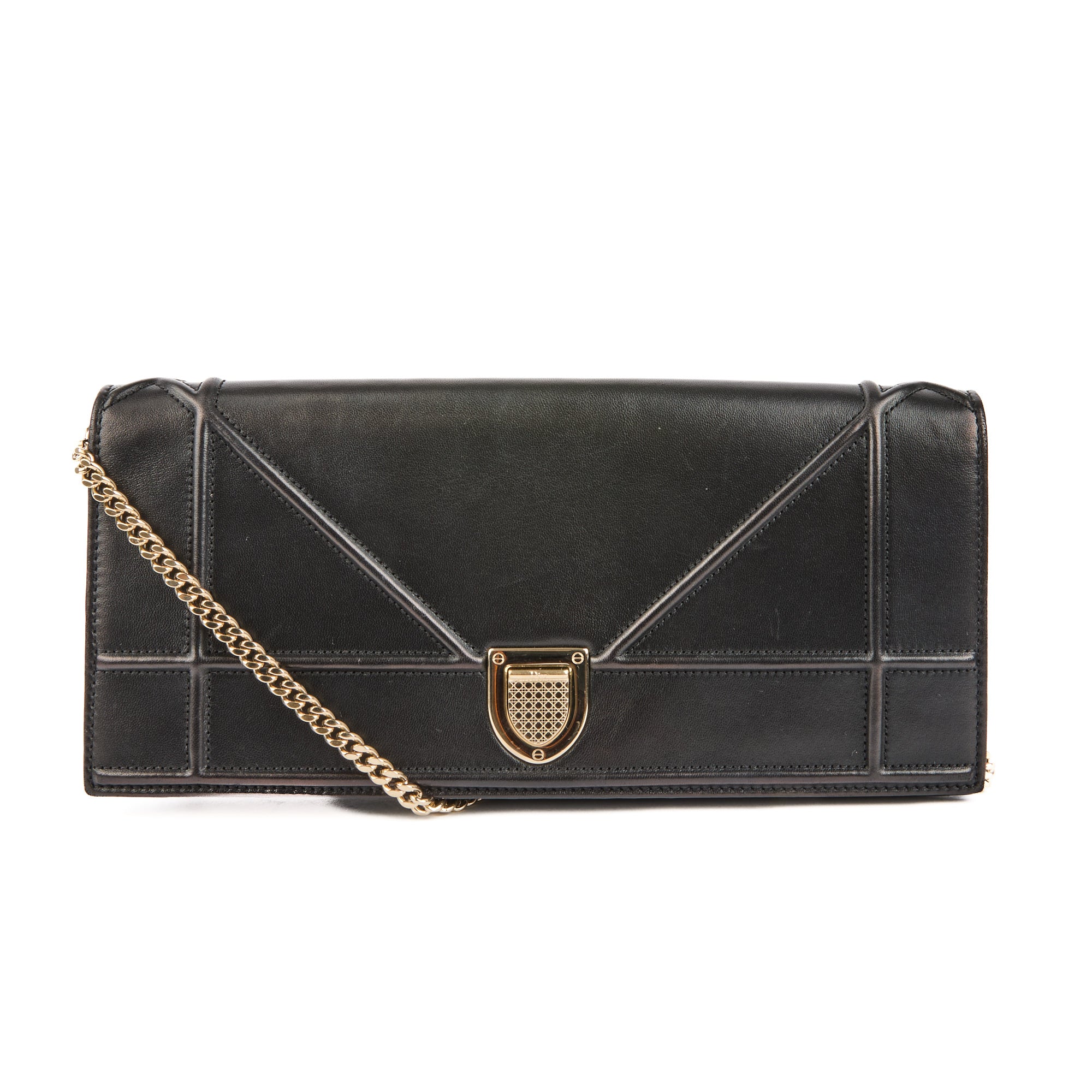 DIOR - Sac Wallet On Chain Diorama long cuir noir - Handbag