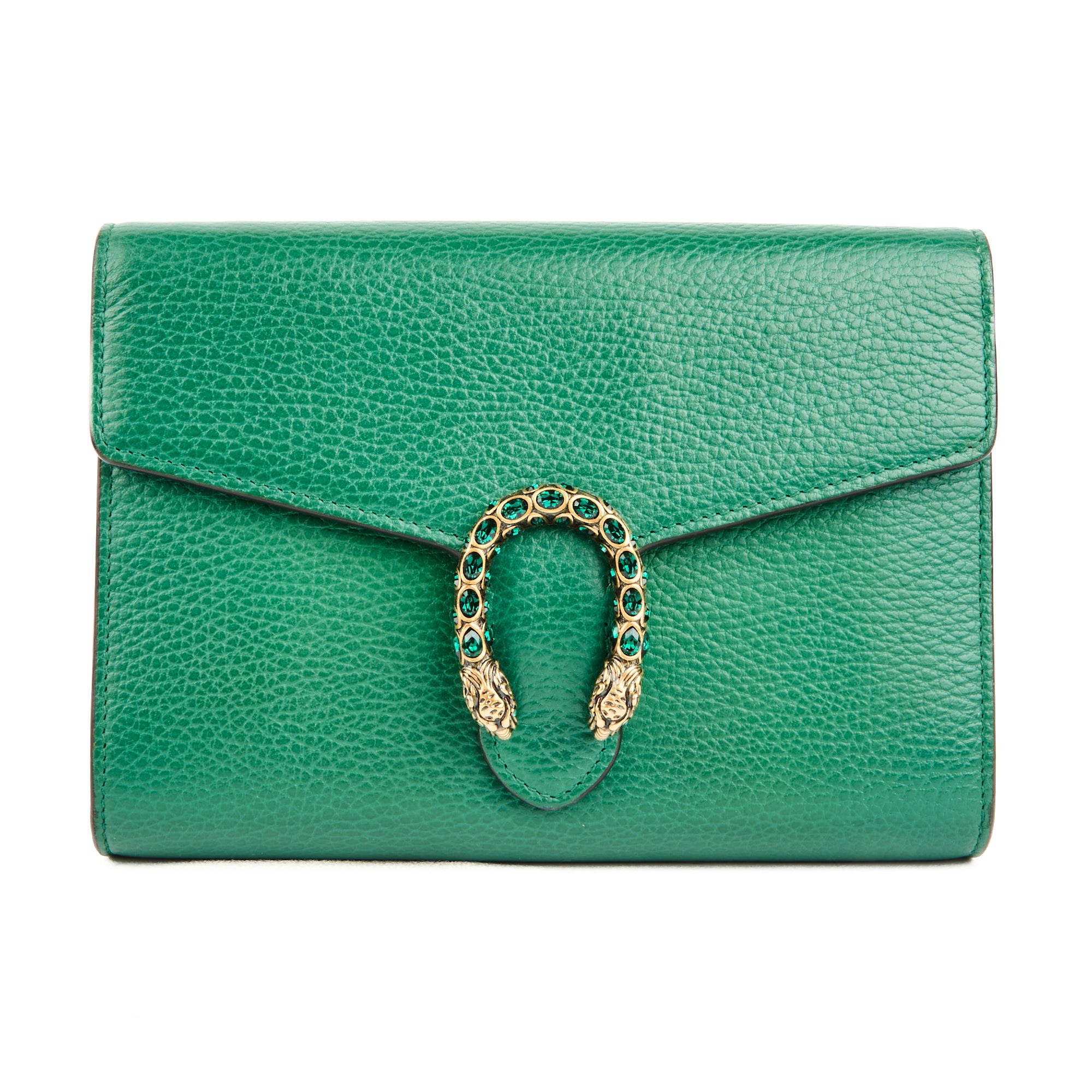 GUCCI - Sac bandoulière Wallet on chain Dionysus cuir vert - Handbag