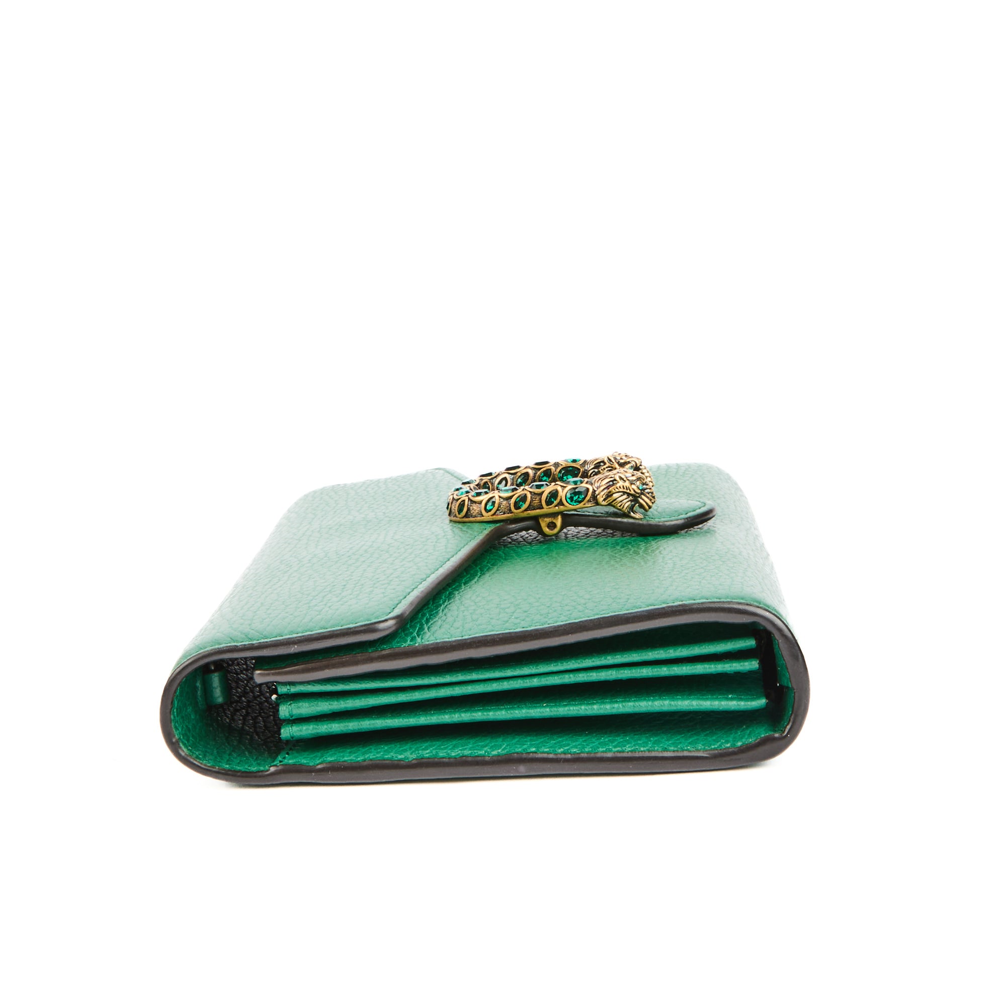 GUCCI - Sac bandoulière Wallet on chain Dionysus cuir vert - Handbag