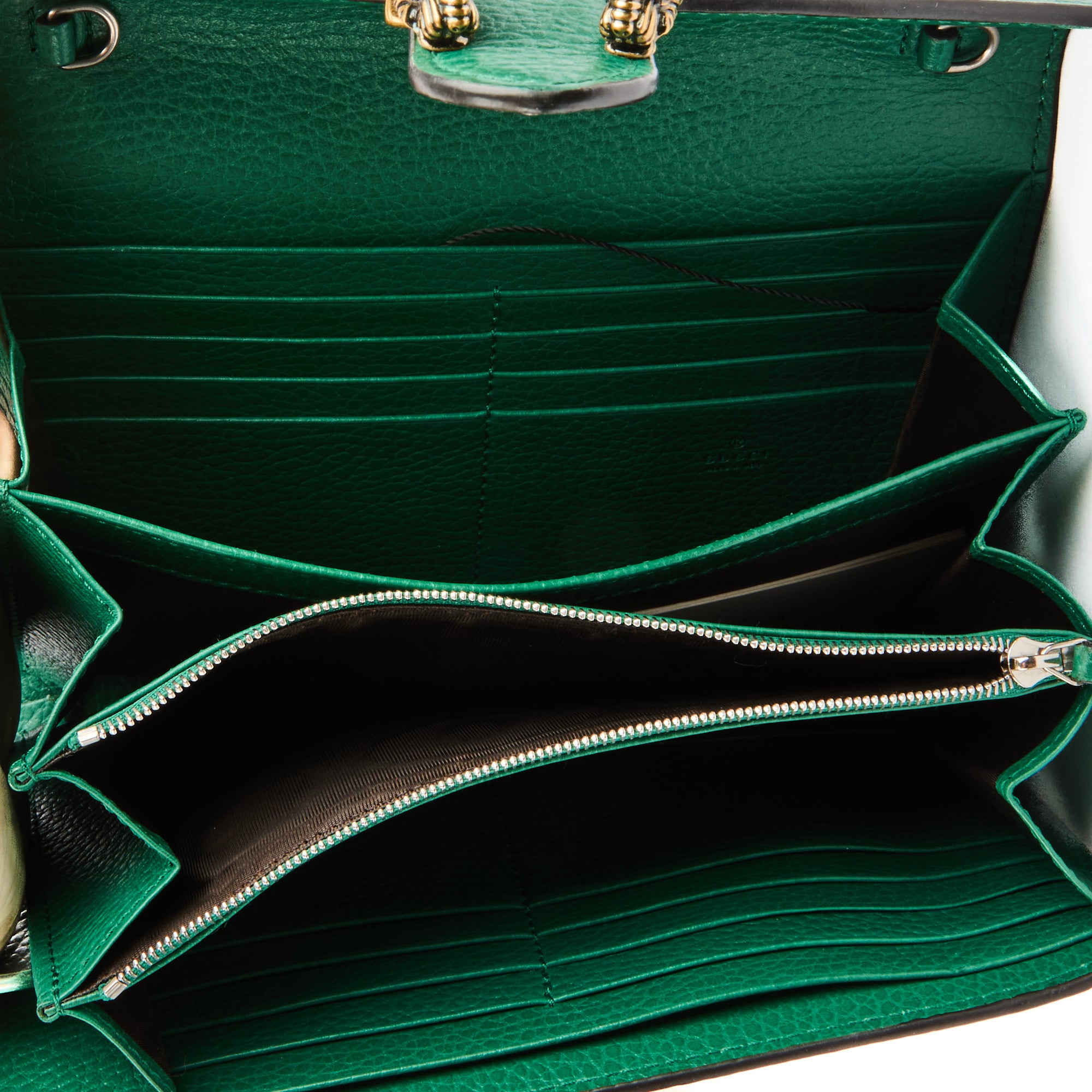 GUCCI - Sac bandoulière Wallet on chain Dionysus cuir vert - Handbag