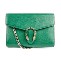 GUCCI - Sac bandoulière Wallet on chain Dionysus cuir vert - Handbag