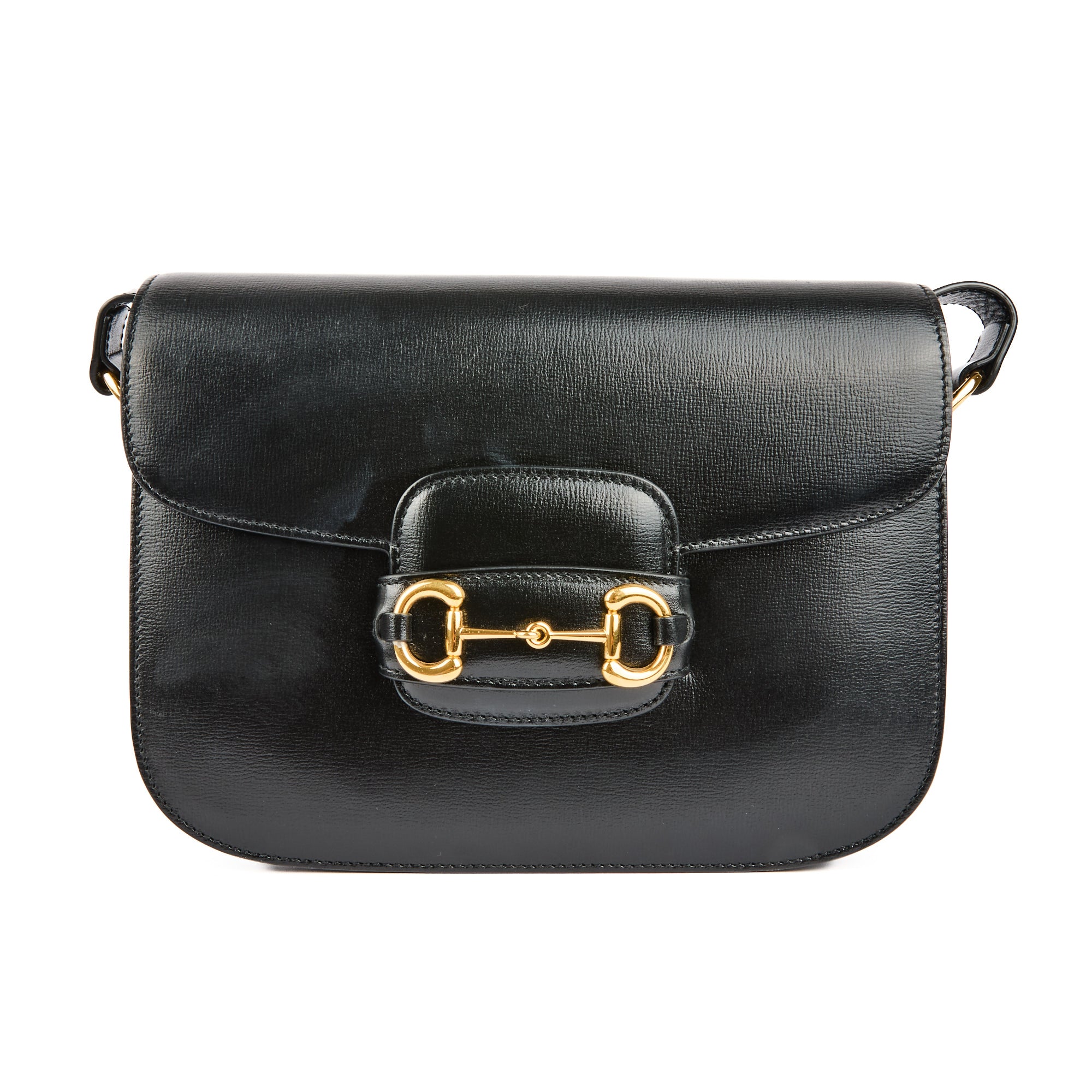 GUCCI - Sac bandoulière Horsebit 1955 cuir noir - Handbag