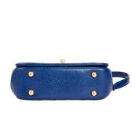 CHANEL - Sac bandoulière Top handle cuir caviar bleu - Handbag