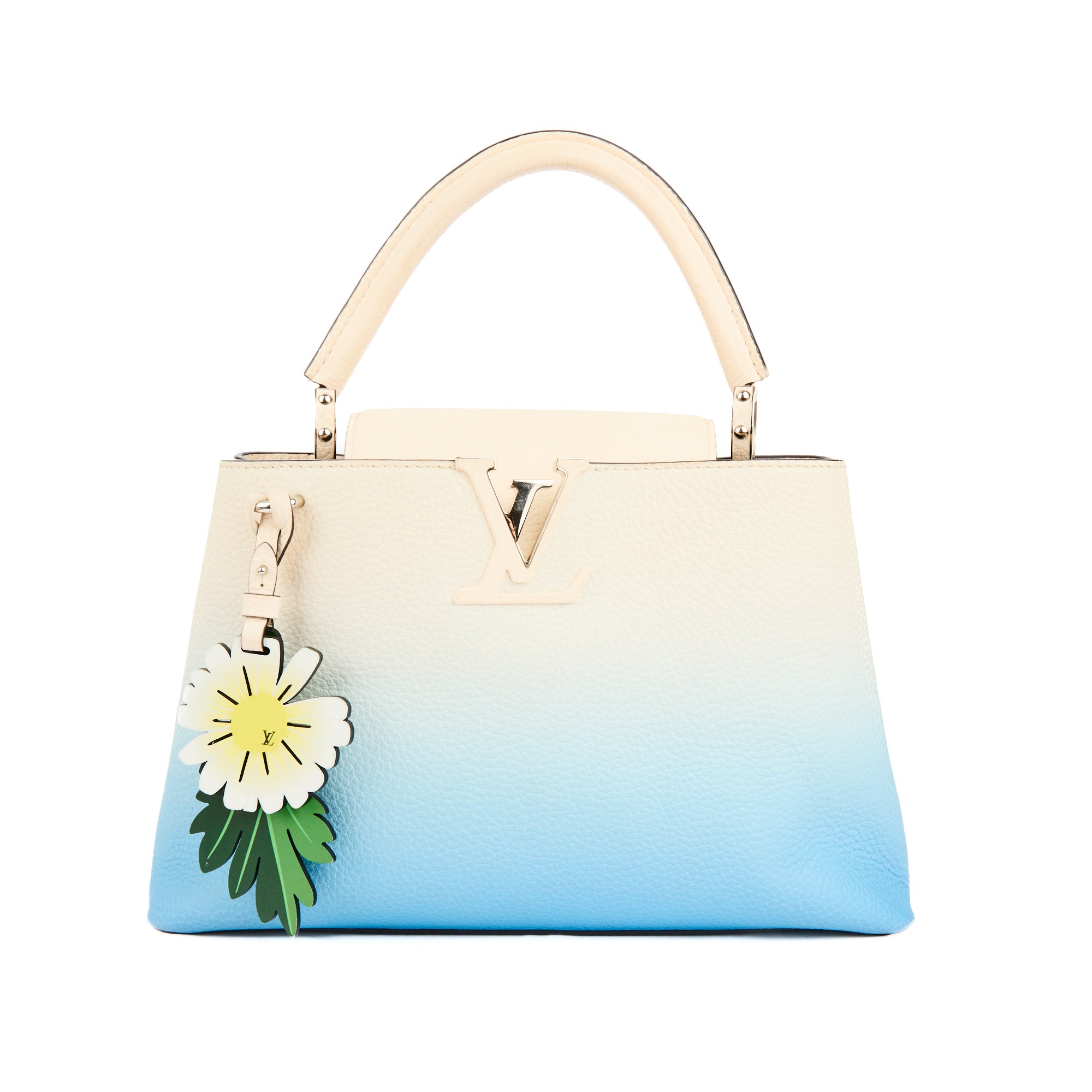 LOUIS VUITTON - Sac bandoulière Capucines MM Ombré cuir bleu - Handbag