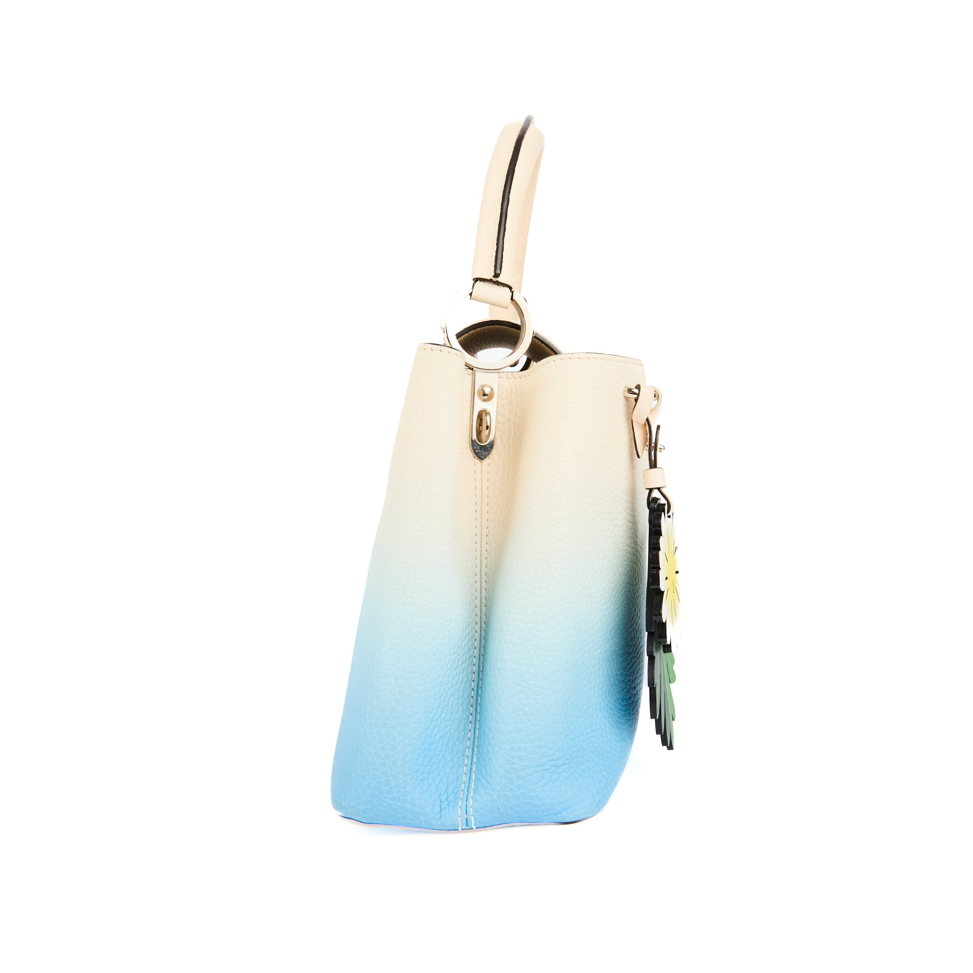 LOUIS VUITTON - Sac bandoulière Capucines MM Ombré cuir bleu - Handbag